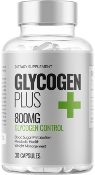 Frasco oficial de Glycogen Plus — 30 cápsulas de 800 mg